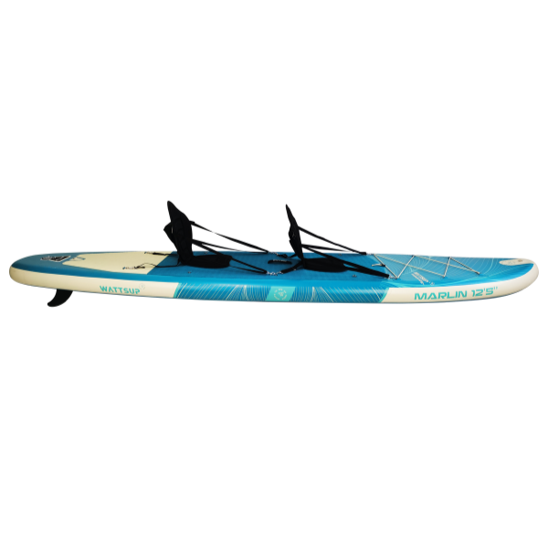 Wattsup SUP Gonflable Marlin 12' - Pack Complet Pagaie, Leash, Pompe, Sac | Planche Dropstitch 349L - Jusqu'à 160kg